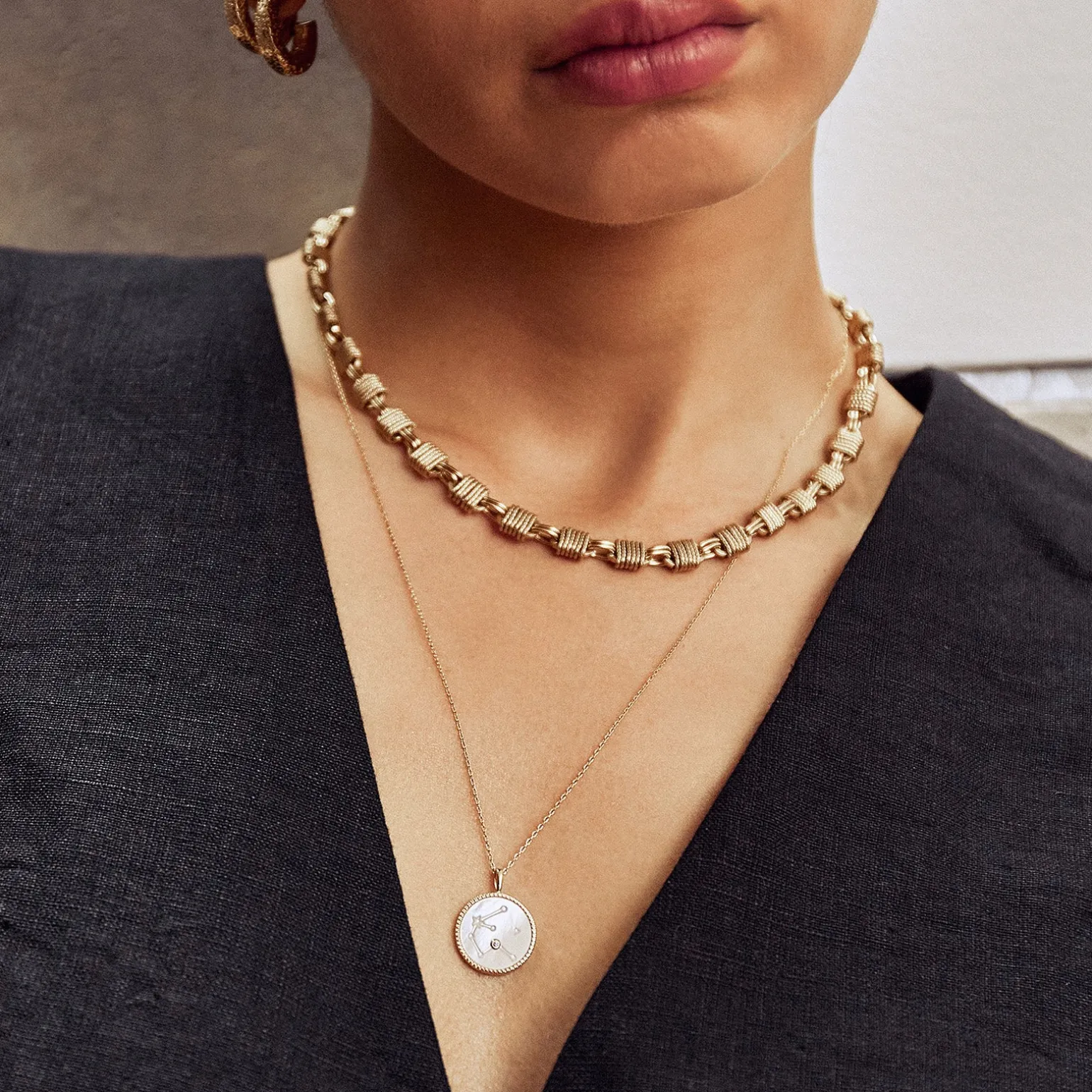 Zodiac Pearl Charm Necklace